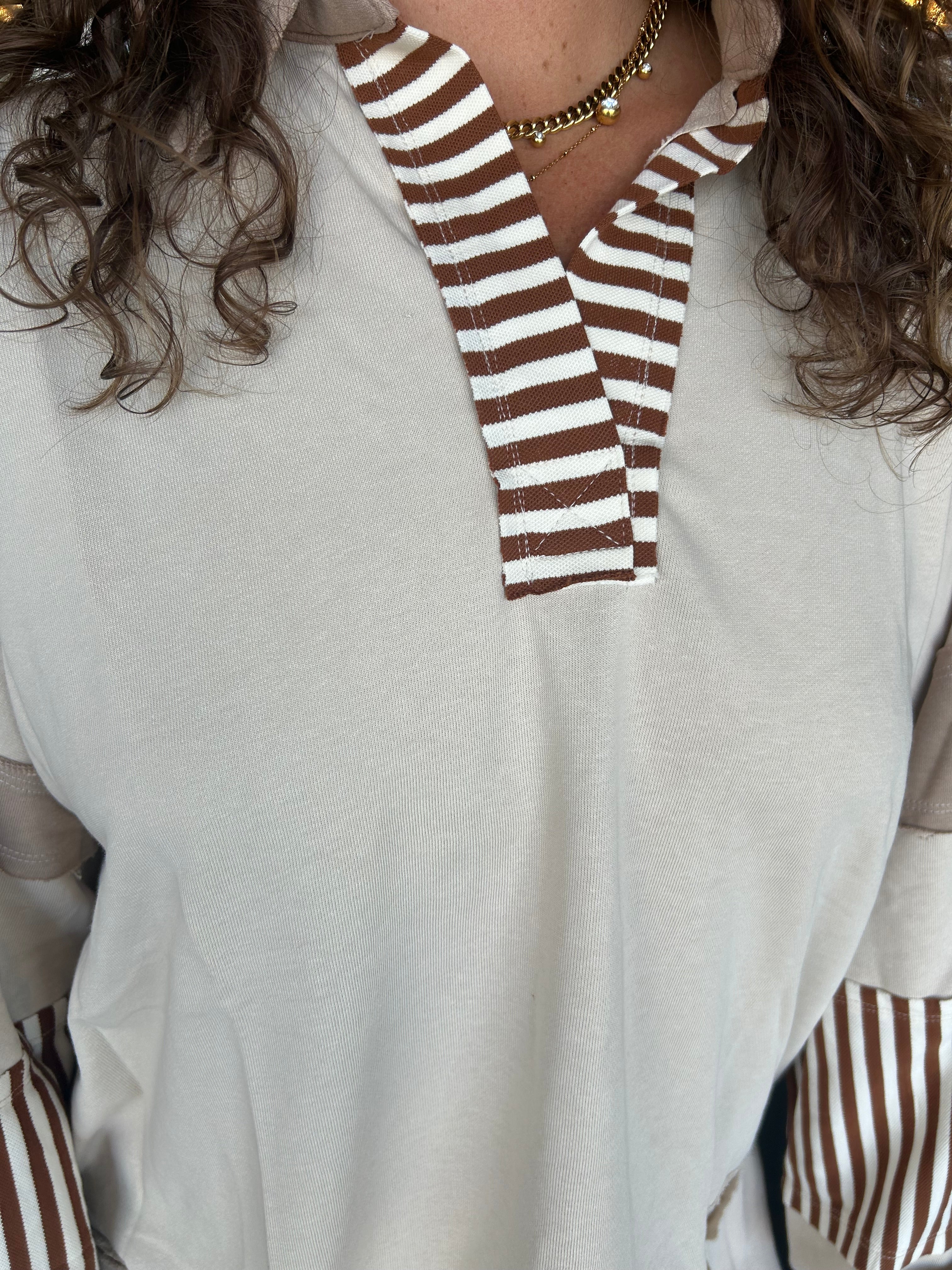 Neutral stripe jacket