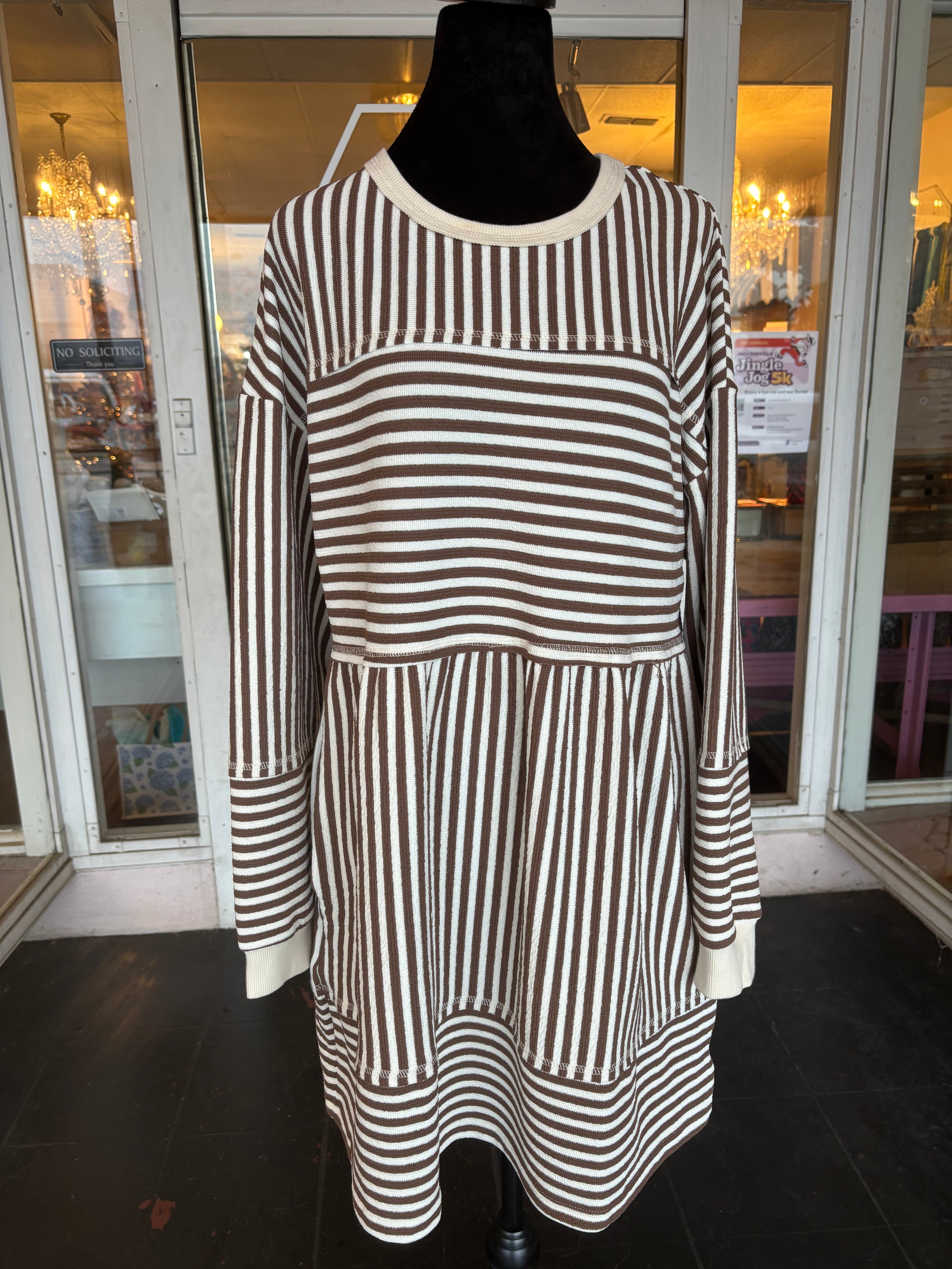 Mocha Striped Dress