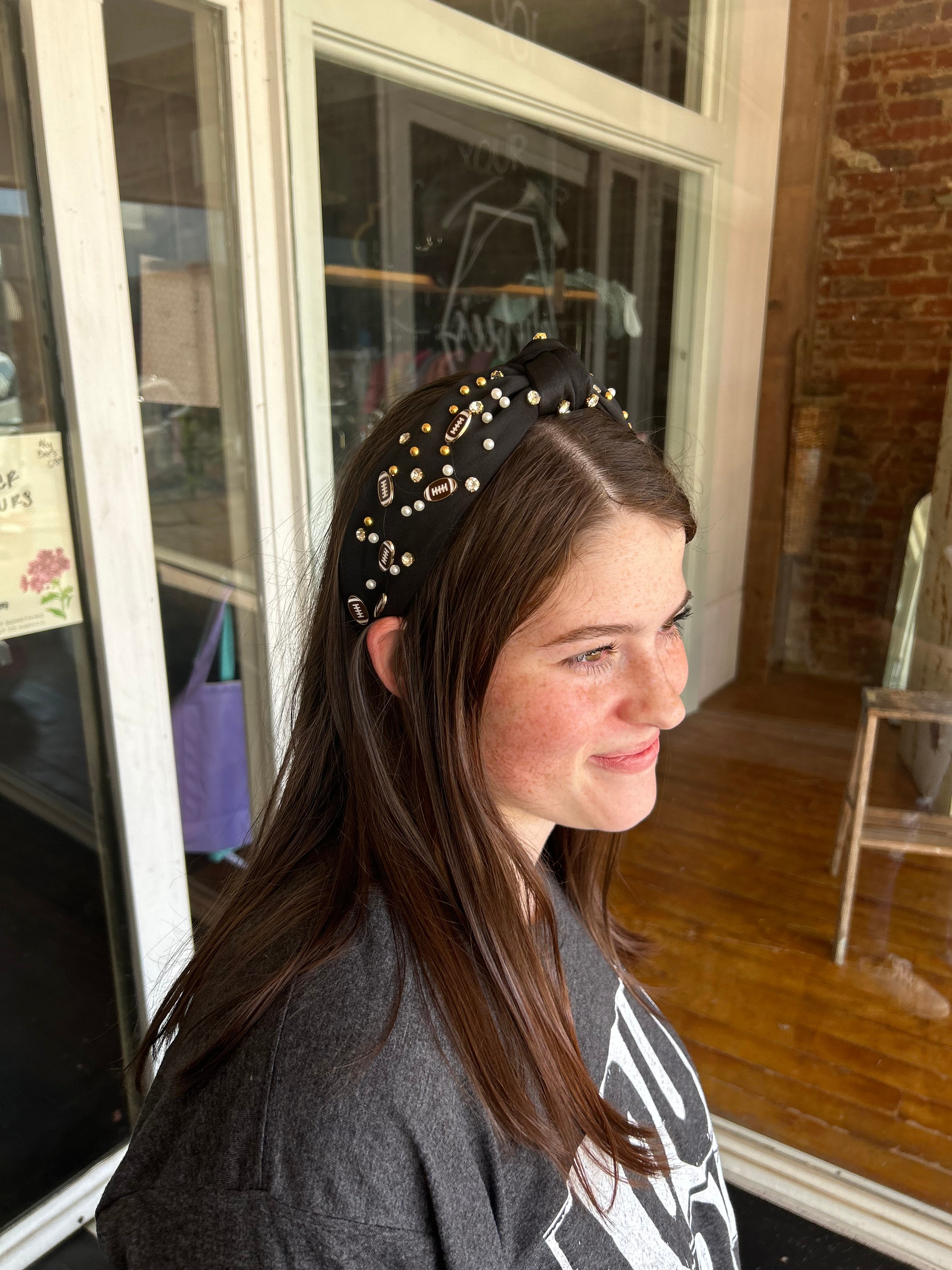 Black football headband