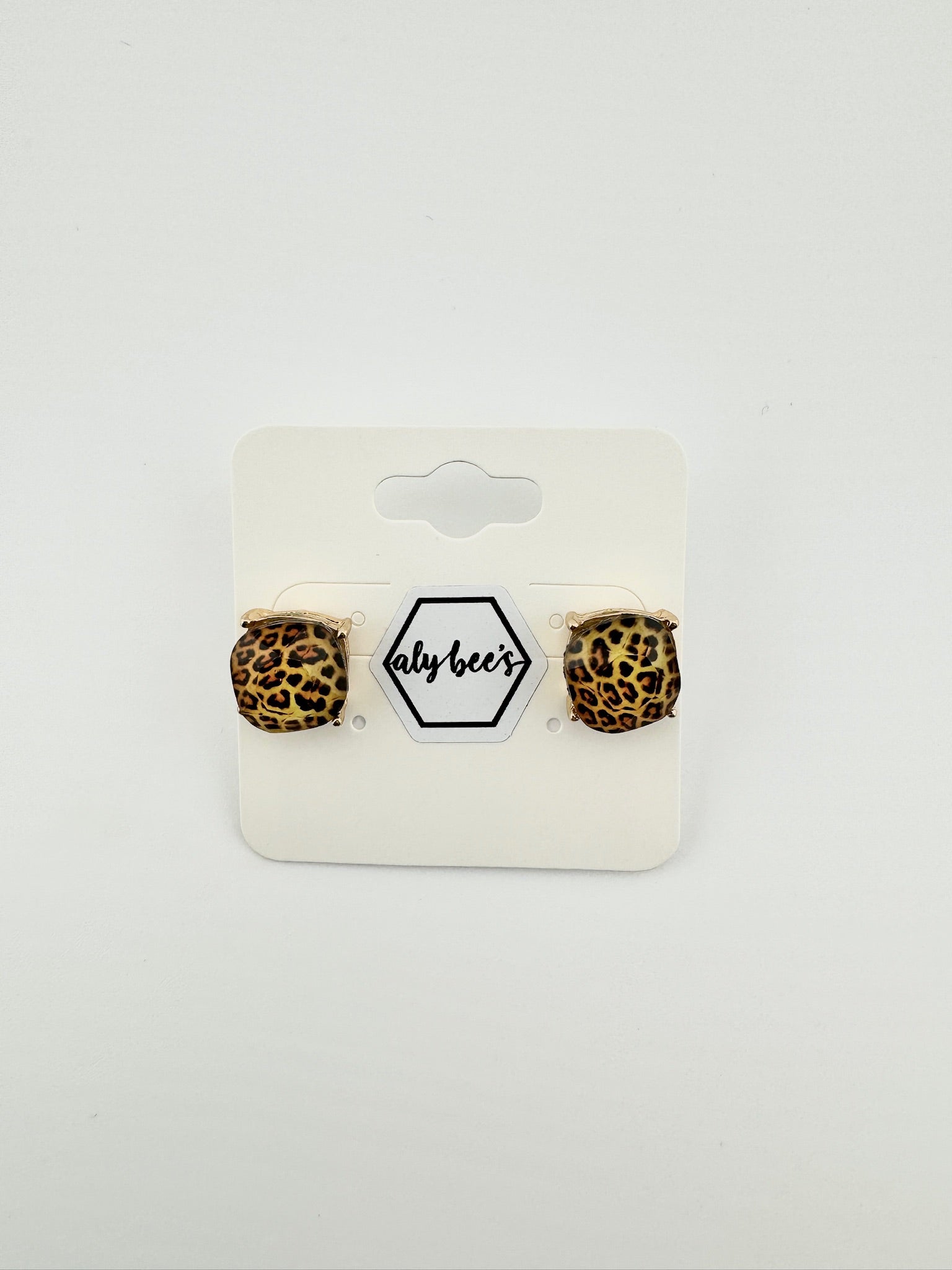 Cheetah stud earrings