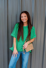 Lime Corded Ribbed Top
