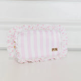 Pink Polka Striped Medium Pouch