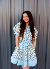 Louisa Blue Floral Dress