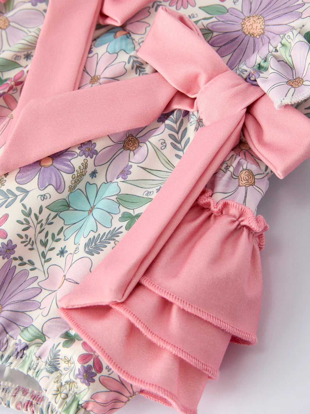 Pink Floral Sleeveless Romper
