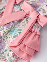 Pink Floral Sleeveless Romper