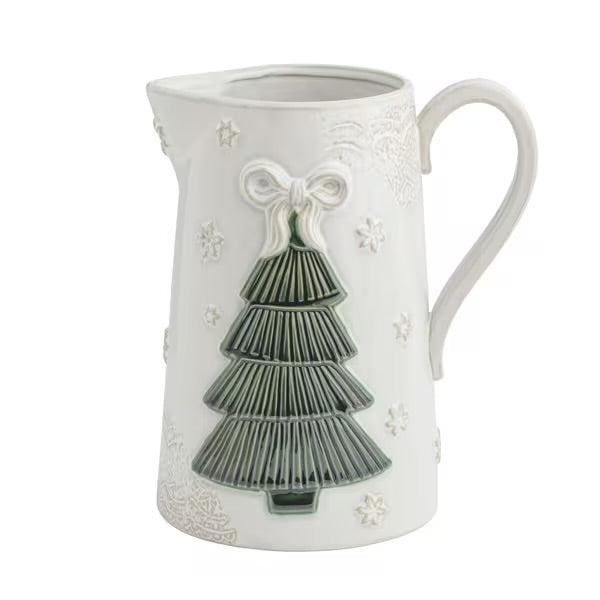 Pressed Lace Christmas Tree Pitcher