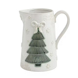 Pressed Lace Christmas Tree Pitcher