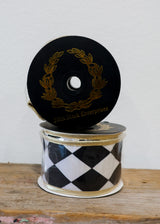 Harlequin Print Fused Metallic Dupion Piping Ribbon