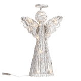 Large White Rattan LED Angel