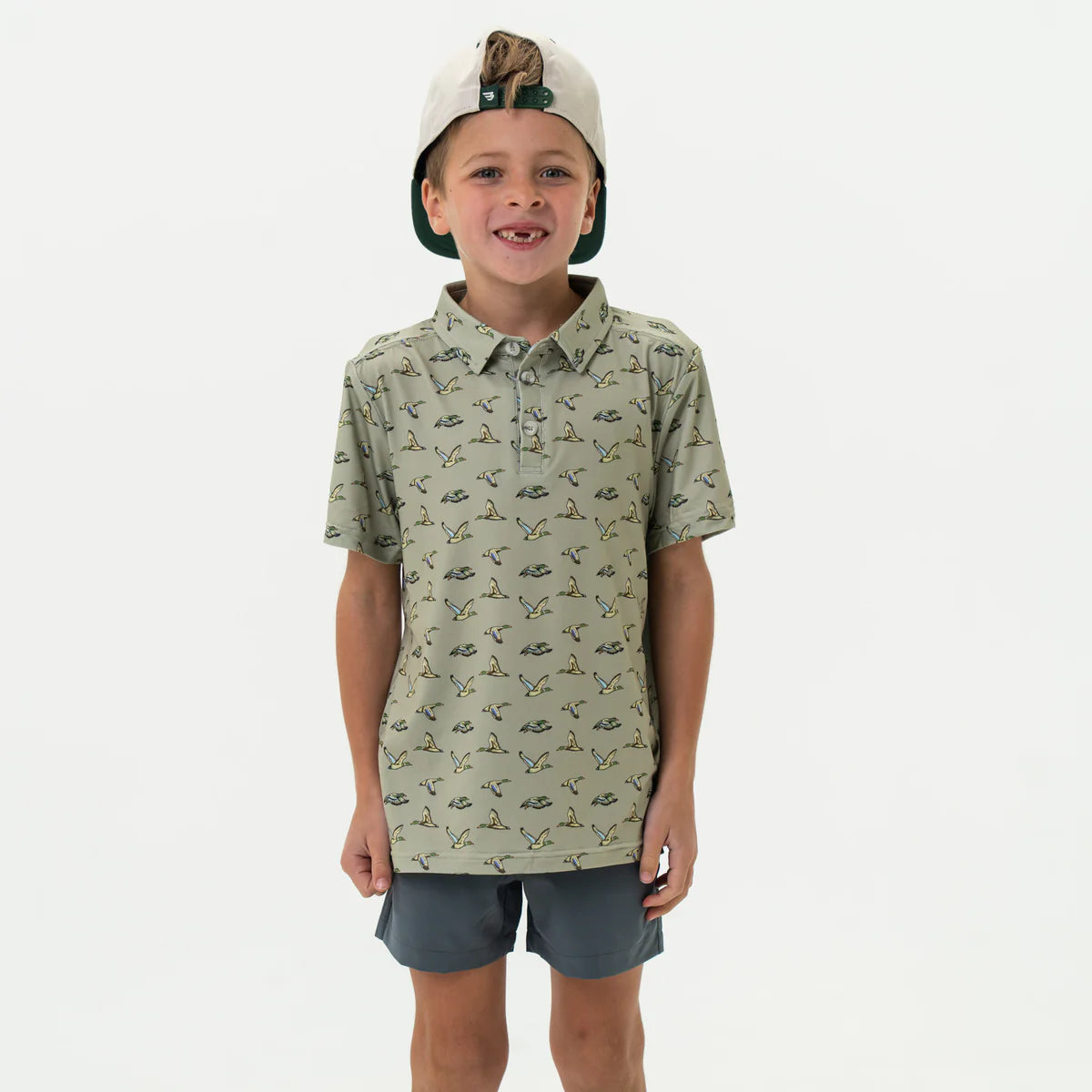 Flying Ducks Green Youth Polo