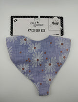 Pacifier Bib Purple Floral