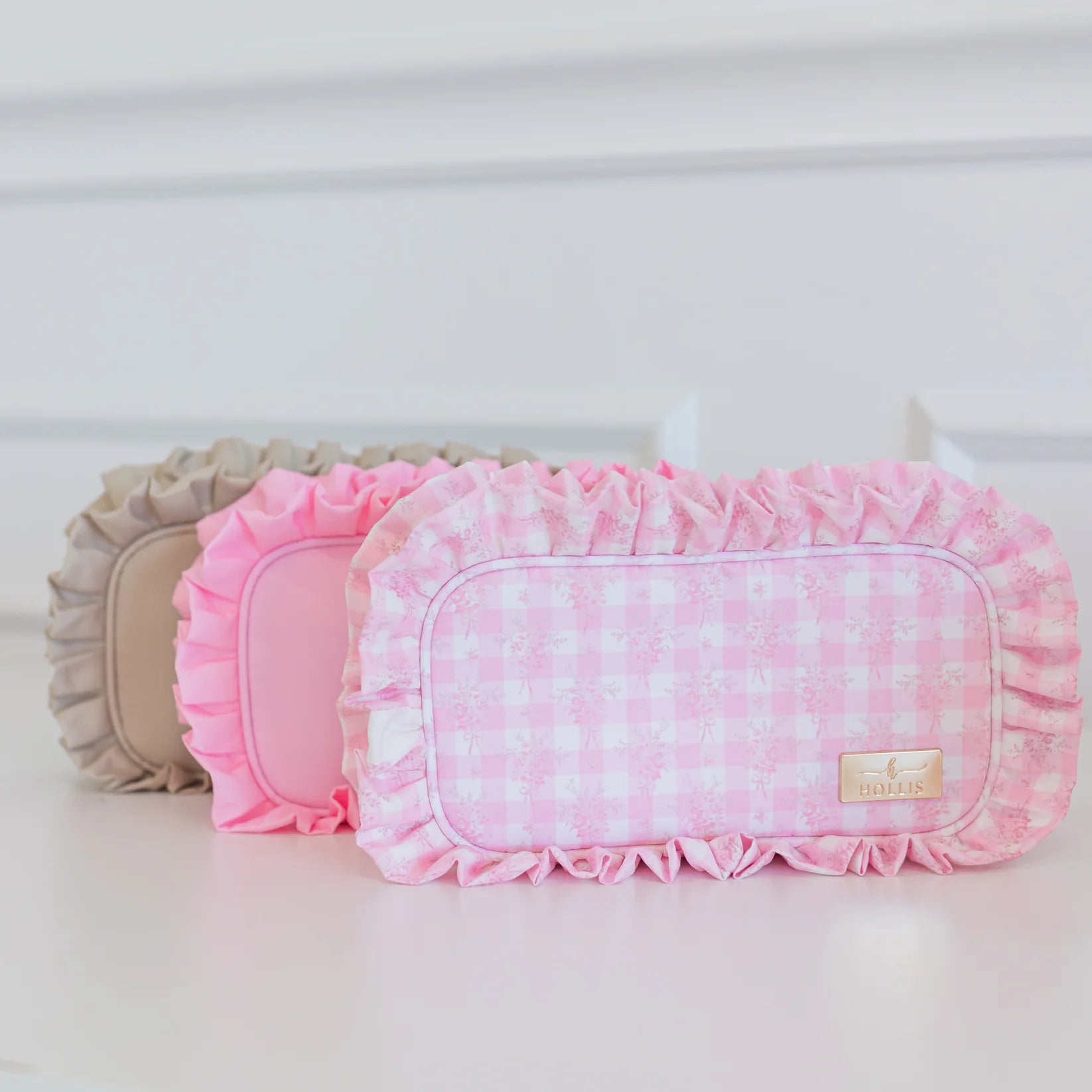 Ruffled Nylon Medium Pouch