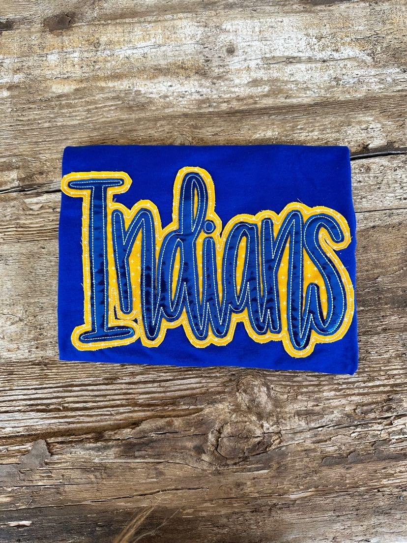 Indians Double Stacked Embroidered tee