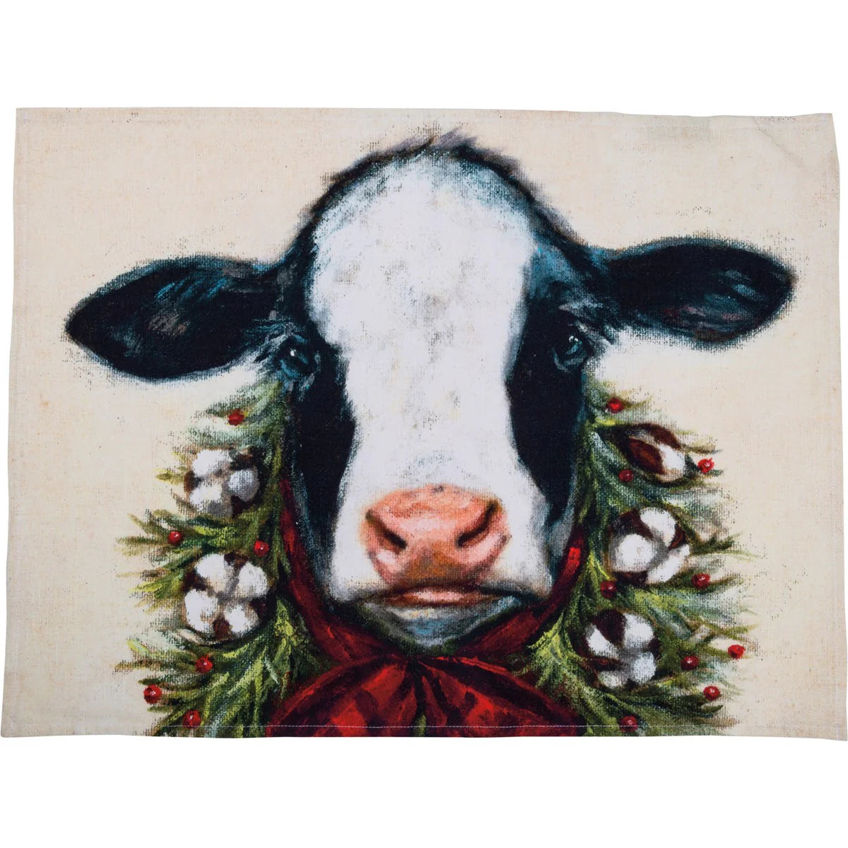 Christmas Cow wooden sign