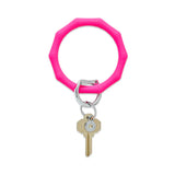 Silicone Big O Key ring- Tickled Pink Bamboo