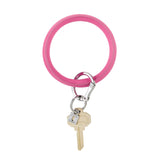 Tickled Pink Leather Big O Key Ring