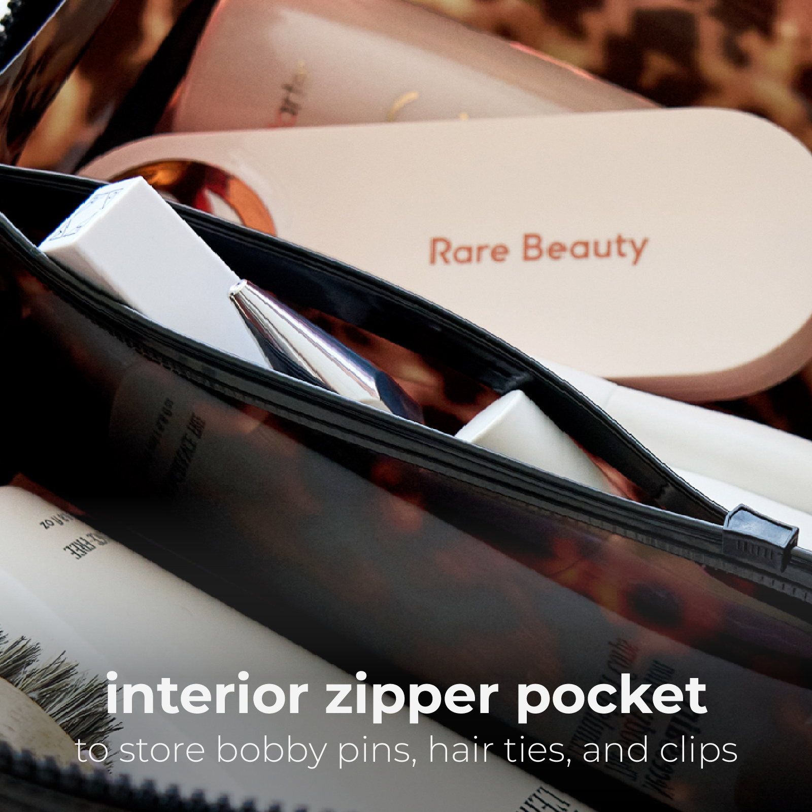 Jelly Cosmetic Bag – Tortoiseshell Lay-Flat Makeup Bag