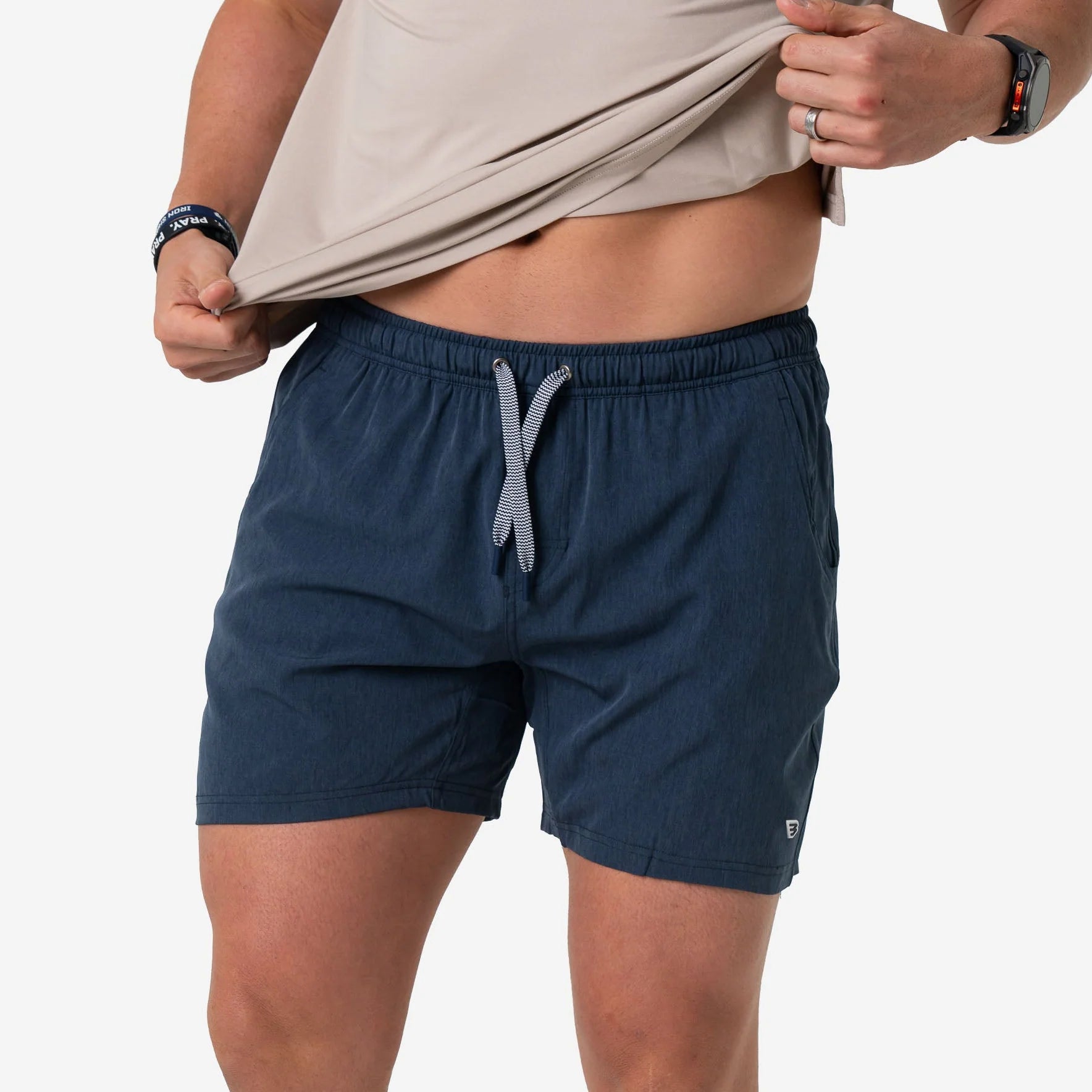 Athletic Shorts Heather Navy American Flag Liner