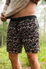 Athletic short - Throwback camo - black liner