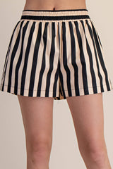 Audrey Striped Elastic Band Shorts
