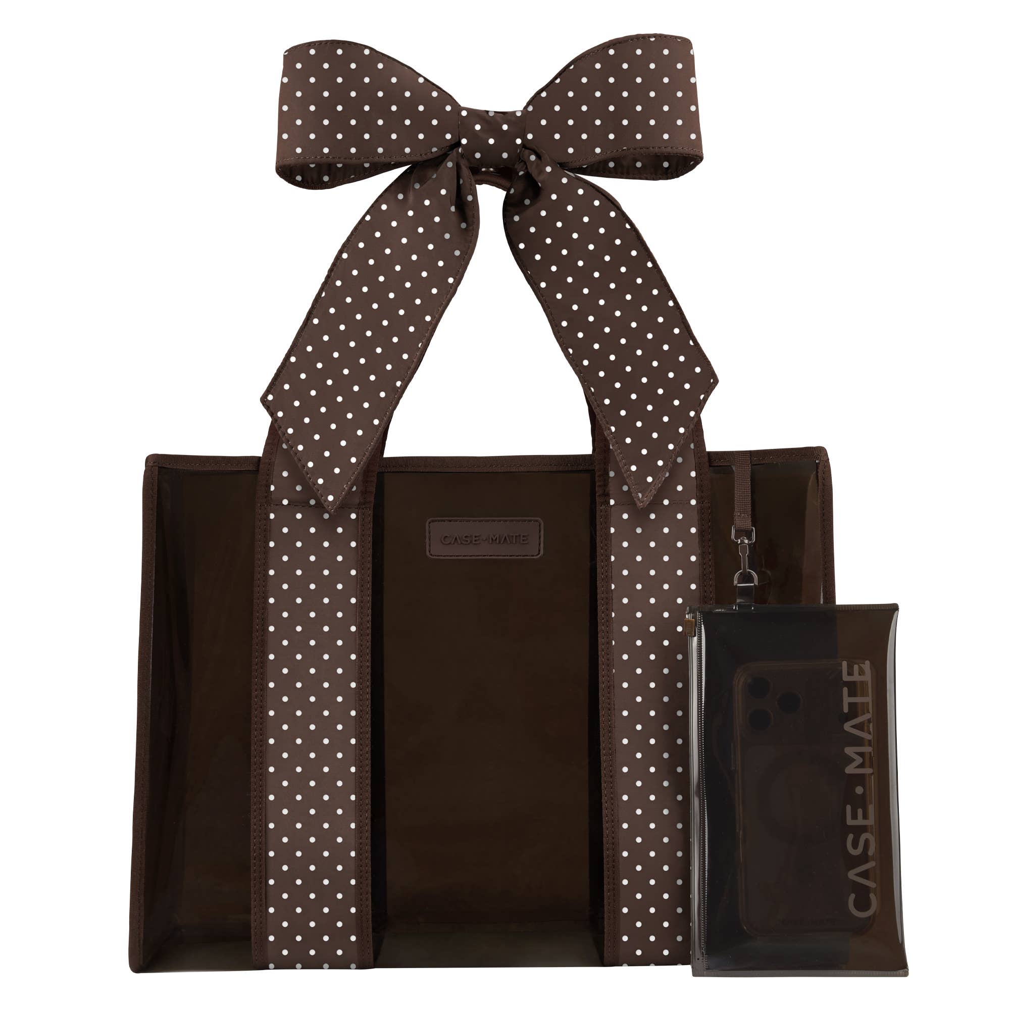 Case-Mate Espresso Polka Dot Bow Jelly Tote Bag (Classic)