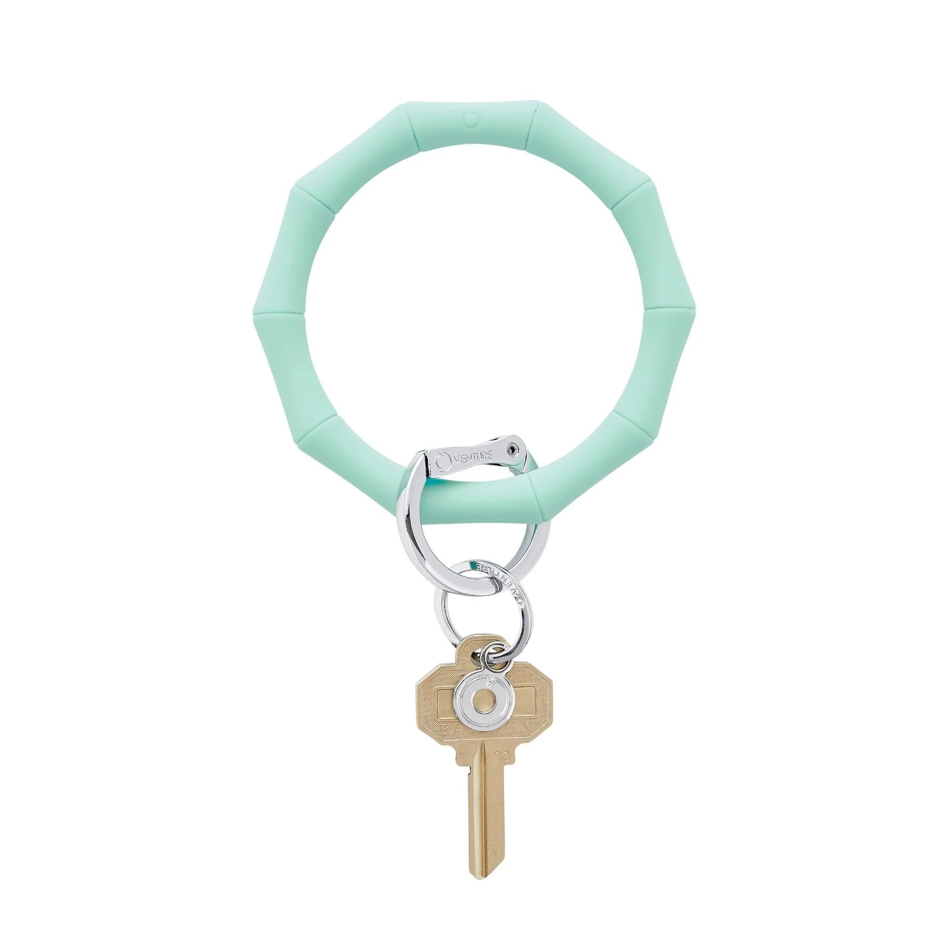 Pistachio Bamboo Silicone Big O Key Ring