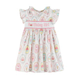 Pink and White Birthday Girl Smocked Dress
