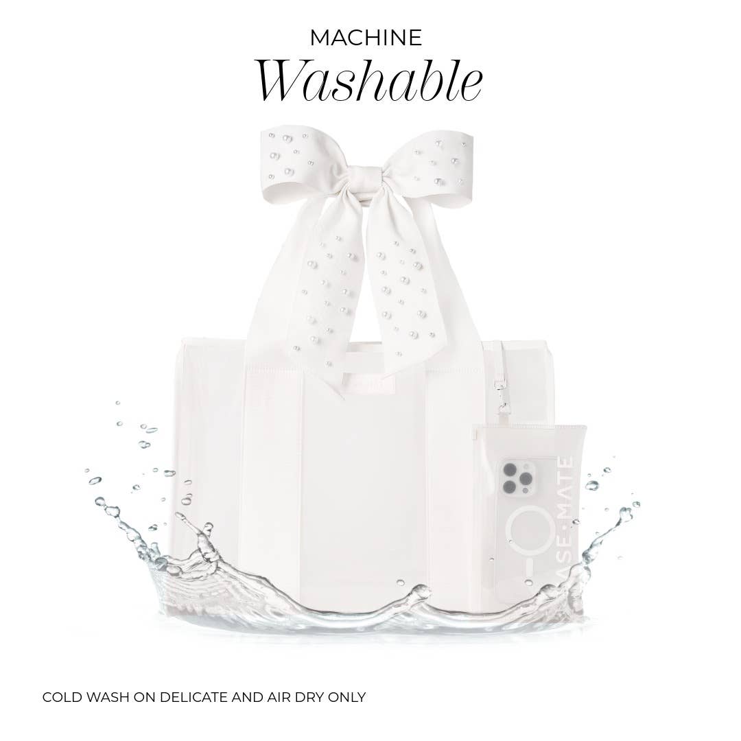 Case-Mate Ivory Pearl Bow Jelly Tote Bag (Classic)