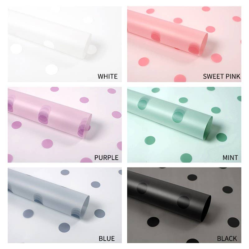 Waterproof Flower Wrapping Paper 24"x24" Dots Design