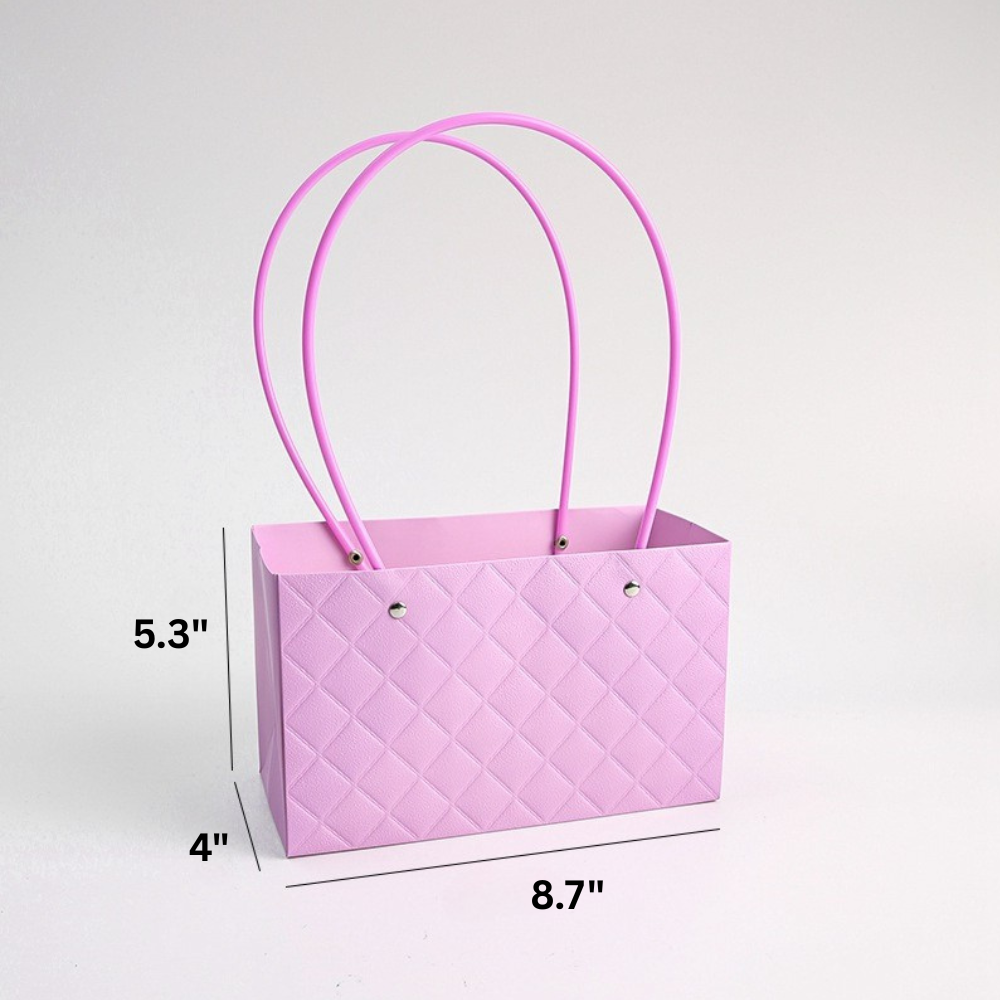 Quilted Waterproof Flower Gift Bags - 5.3" x 8.7" x 4"