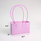Quilted Waterproof Flower Gift Bags - 5.3" x 8.7" x 4"
