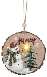 Light Up Wood Slice Ornament