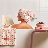 Satin-Lined Flexi Shower Cap - Cherry Print