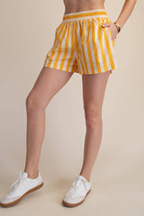 Audrey Striped Elastic Band Shorts