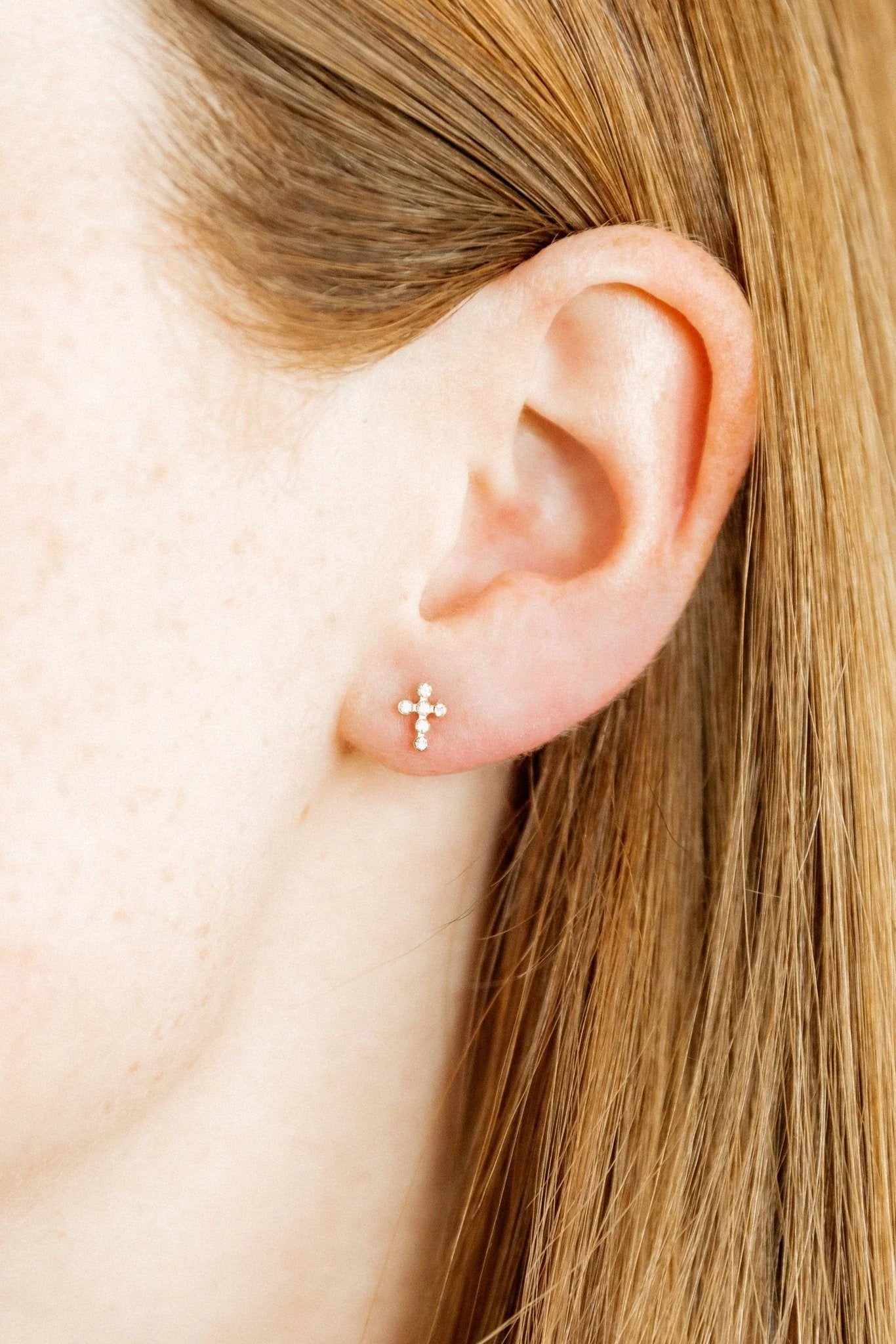 Linny Co Clara Cross Gold Earrings