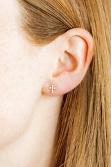 Linny Co Clara Cross Gold Earrings