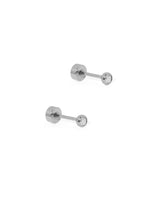 Linny Co Cooper Clear Silver Earrings