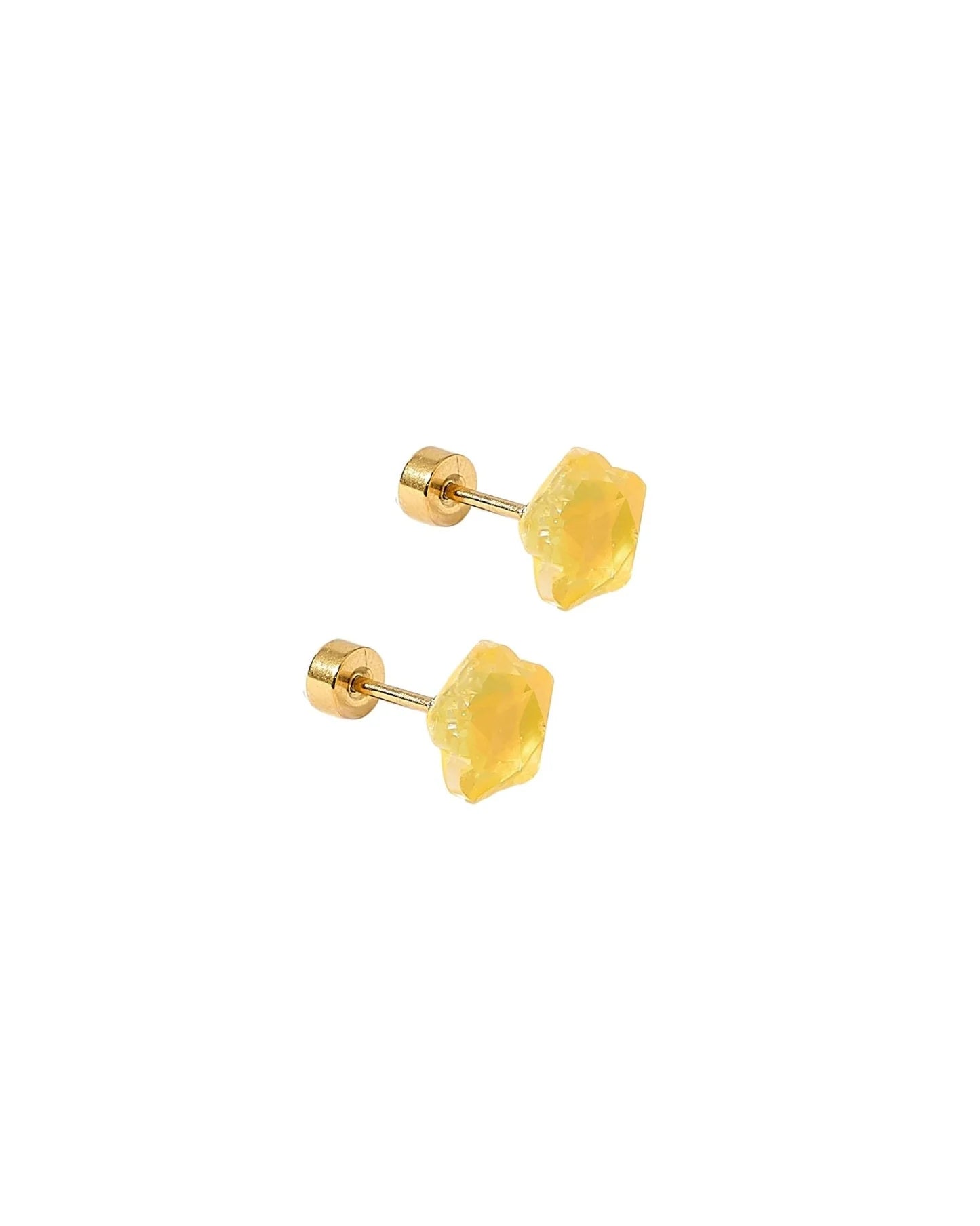 Linny Co Candy Star Yellow Earrings