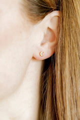Linny Co Micro Moon Earrings