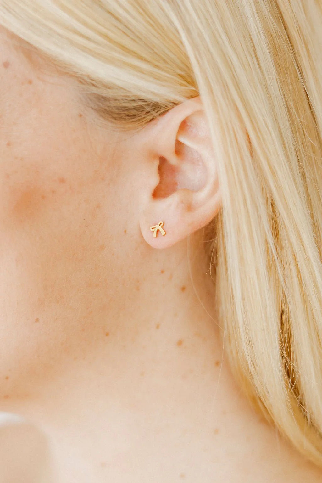 Linny Co Ruby Bow Gold Earrings