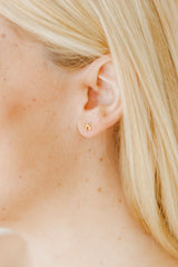 Linny Co Ruby Bow Gold Earrings