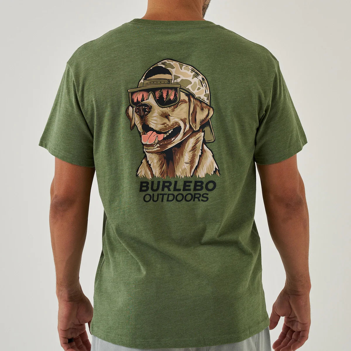 Short Sleeve Mallard Camo Dog Tee Heather Olive