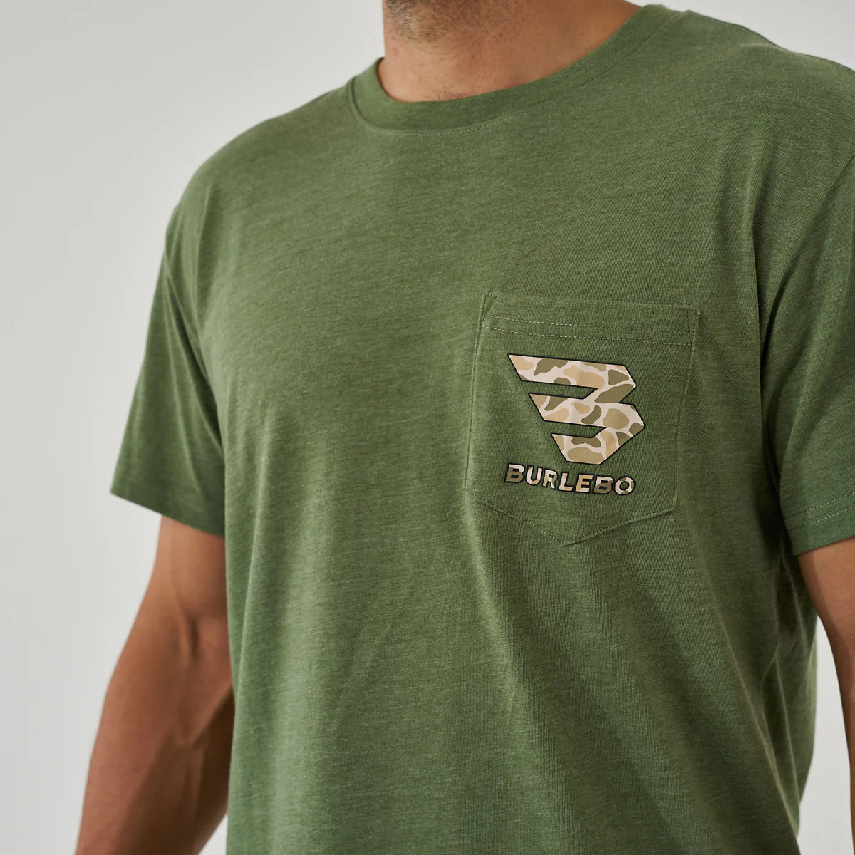 Short Sleeve Mallard Camo Dog Tee Heather Olive