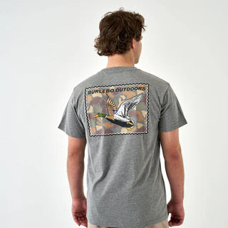 Short Sleeve Mallard Duck Stamp Dark Heather Grey