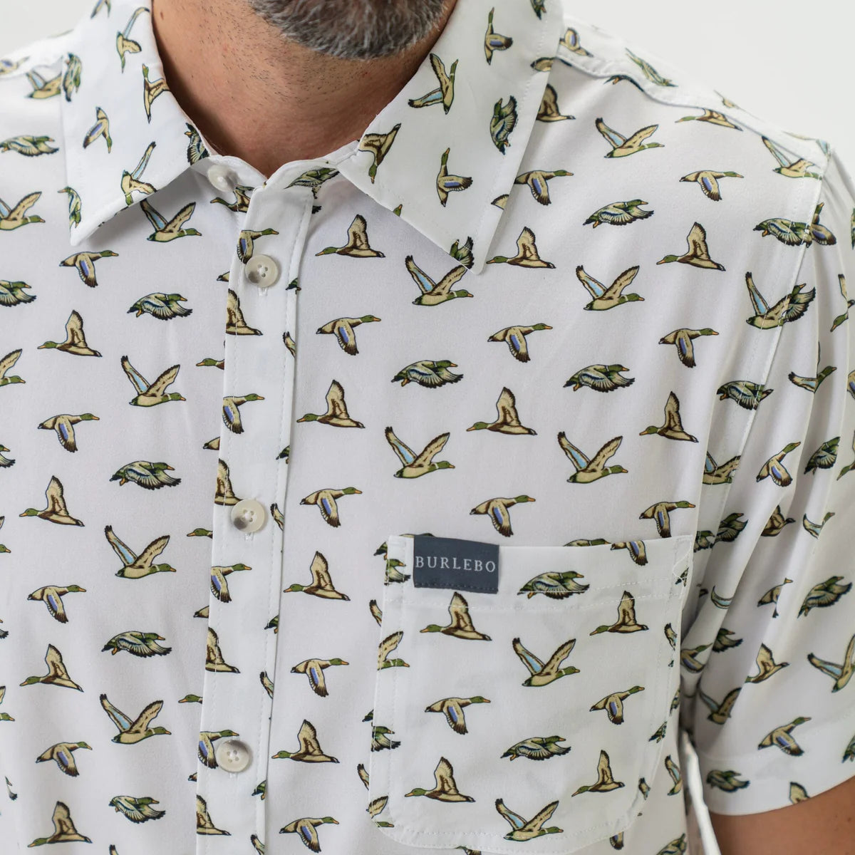 Flying Mallard Ducks Performance Button Up
