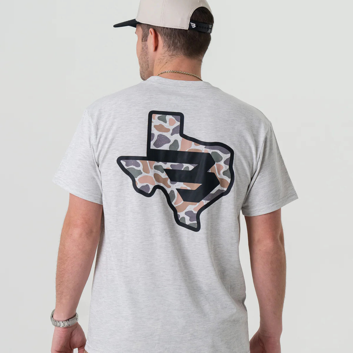 Short Sleeve Texas Camo Flying B Tee Ash Grey