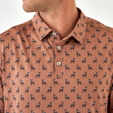 Whitetail Deer Brown Performance Polo